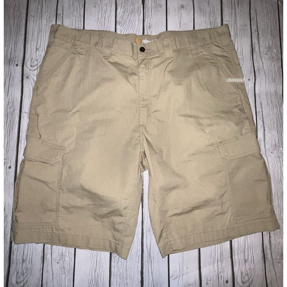 Carhartt Shorts 44x11 Khaki Rugged Flex Rigby Cargo New Relaxed Fit Casual